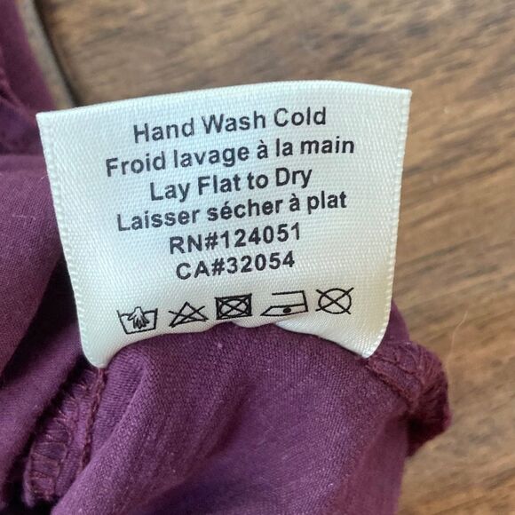 Anthropologie Porridge Women’s Small Short Sleeve Eyelet Lace Top Plum Purple - Picture 6 of 10